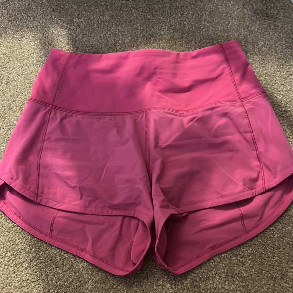 Lululemon Sonic Pink Speed Up High Rise 2.5”Shorts